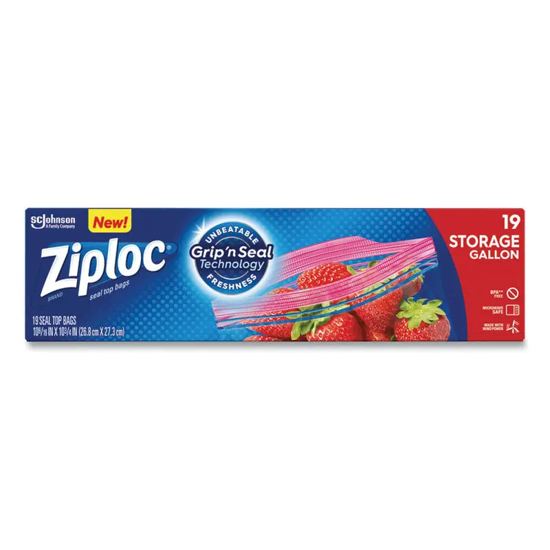 Double Zipper Storage Bags, Triple System Seal, Gallon, 9.6  x 12.1 , Clear, 19 Bags/Box, 12 Boxes/Carton