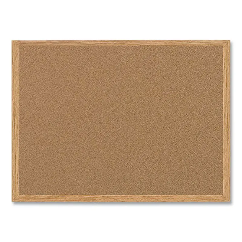 Earth Cork Board, 36 x 24, Tan Surface, Oak Wood Frame