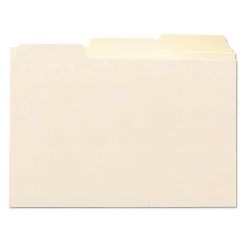 Manila Card Guides, 1/3-Cut Top Tab, Blank, 4 x 6, Manila, 100/Box