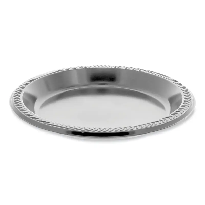 Meadoware Impact Plastic Dinnerware, Plate, 10.25  dia, Black, 500/Carton
