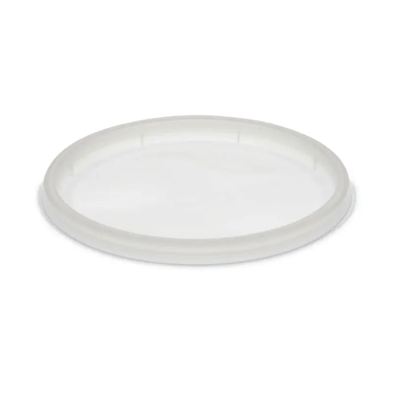 Newspring DELItainer Microwavable Container Lid, Recessed, 4.55" Diameter x 0.4" h, Translucent, Plastic, 480/Carton