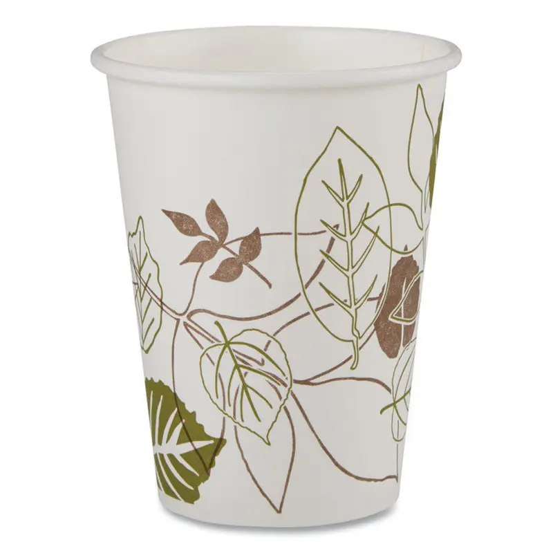 Pathways Paper Hot Cups, 12 oz, 25/Bag, 20 Bags/Carton