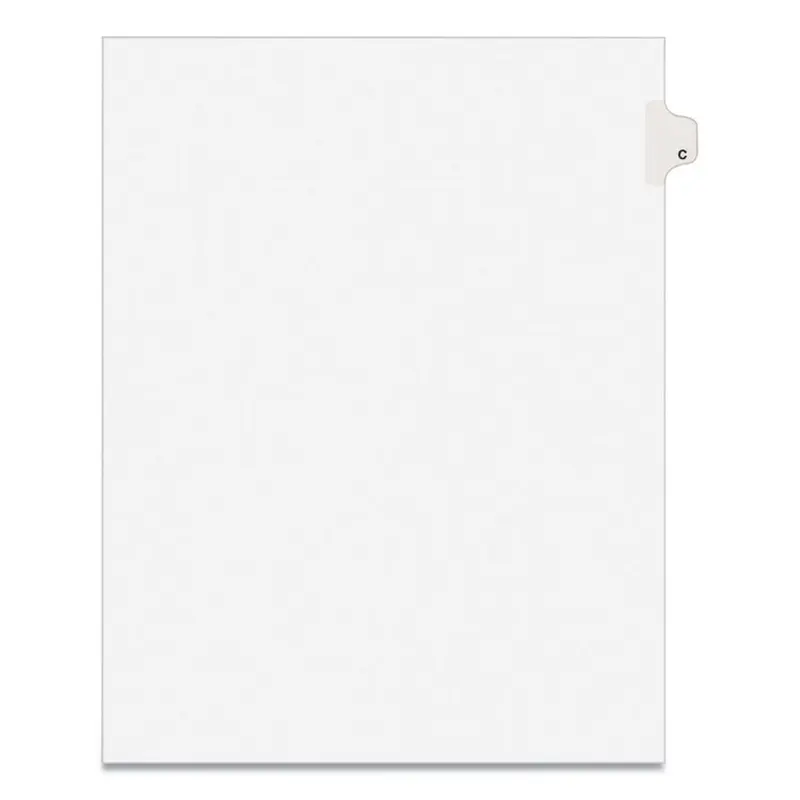 Preprinted Legal Exhibit Side Tab Index Dividers, Avery Style, 26-Tab, C, 11 x 8.5, White, 25/Pack, (1403)