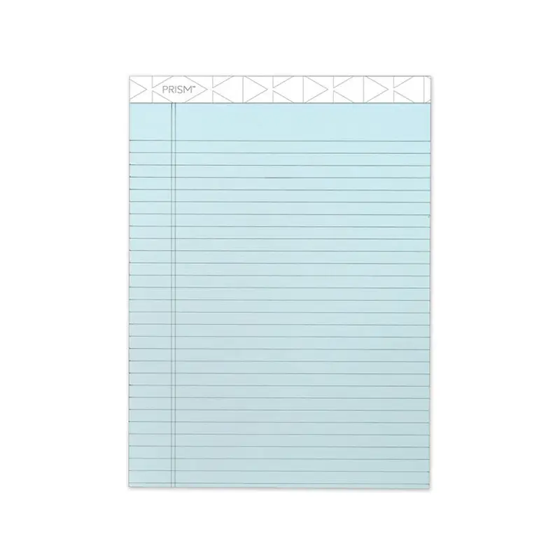 Prism   Colored Writing Pads, Wide/Legal Rule, 50 Pastel Blue 8.5 x 11.75 Sheets, 12/Pack