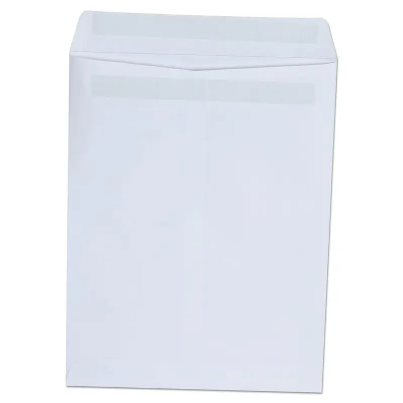 Self-Stick Open End Catalog Envelope, #10 1/2, Square Flap, Self-Adhesive Closure, 9 x 12, White, 100/Box