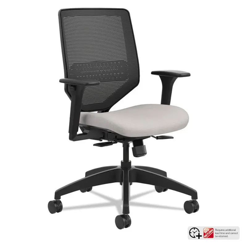 Solve Series Mesh Back Task Chair, Supports Up to 300 lb, 16  to 22  Seat Height, Sterling Seat, Black Back/Base