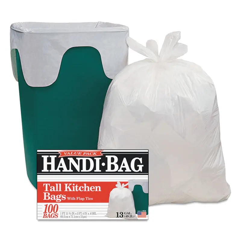 Super Value Pack Can Liners, 13 gal, 0.6 mil, 23.75  x 28 , White, 100/Box