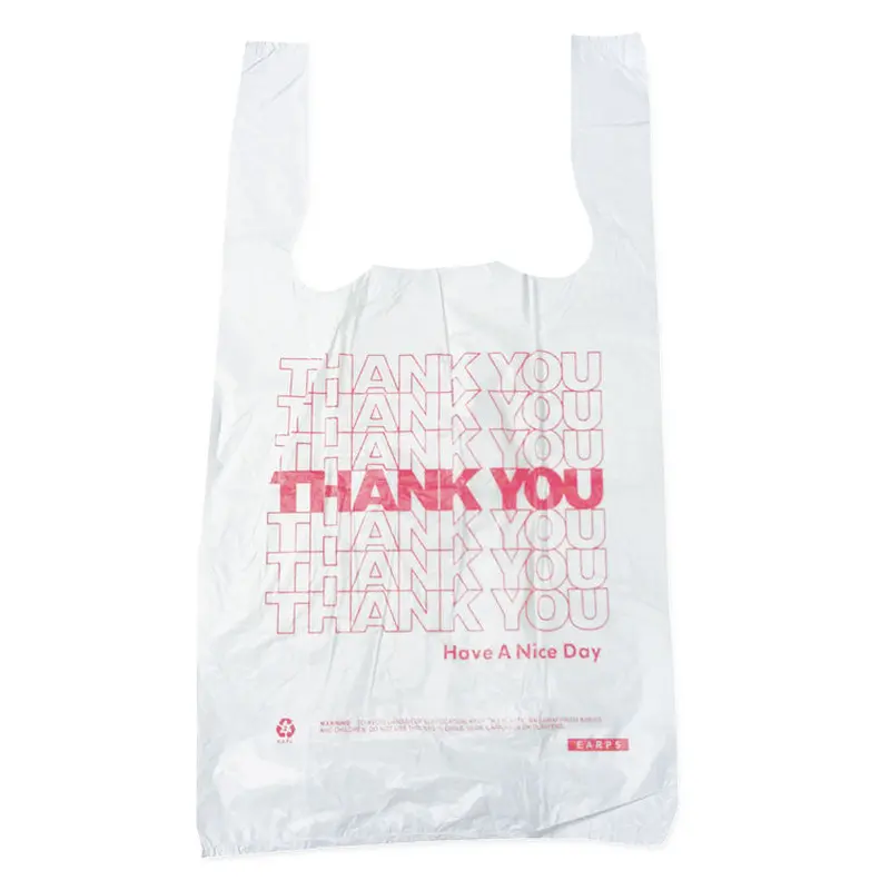 Thank You High-Density Shopping Bags, 10" x 19", White, 2,000/Carton