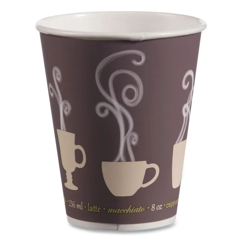 Thermoguard Insulated Paper Hot Cups, 16 oz, Steam Print, 600/Carton