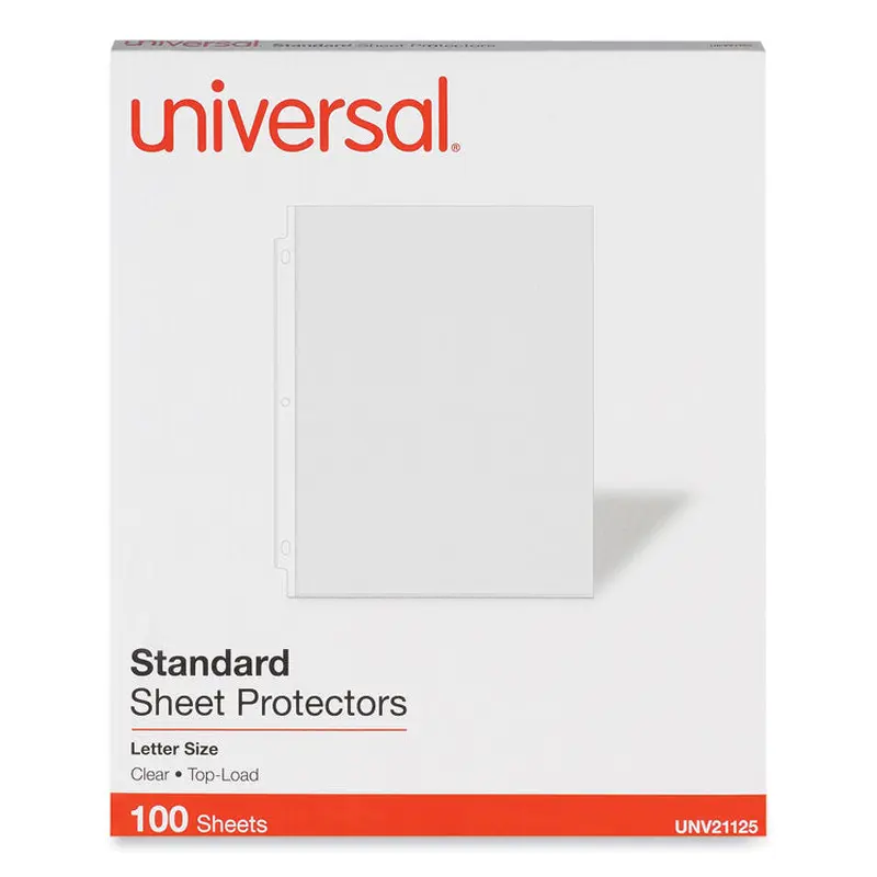 Top-Load Poly Sheet Protectors, Standard, Letter, Clear, 100/Box