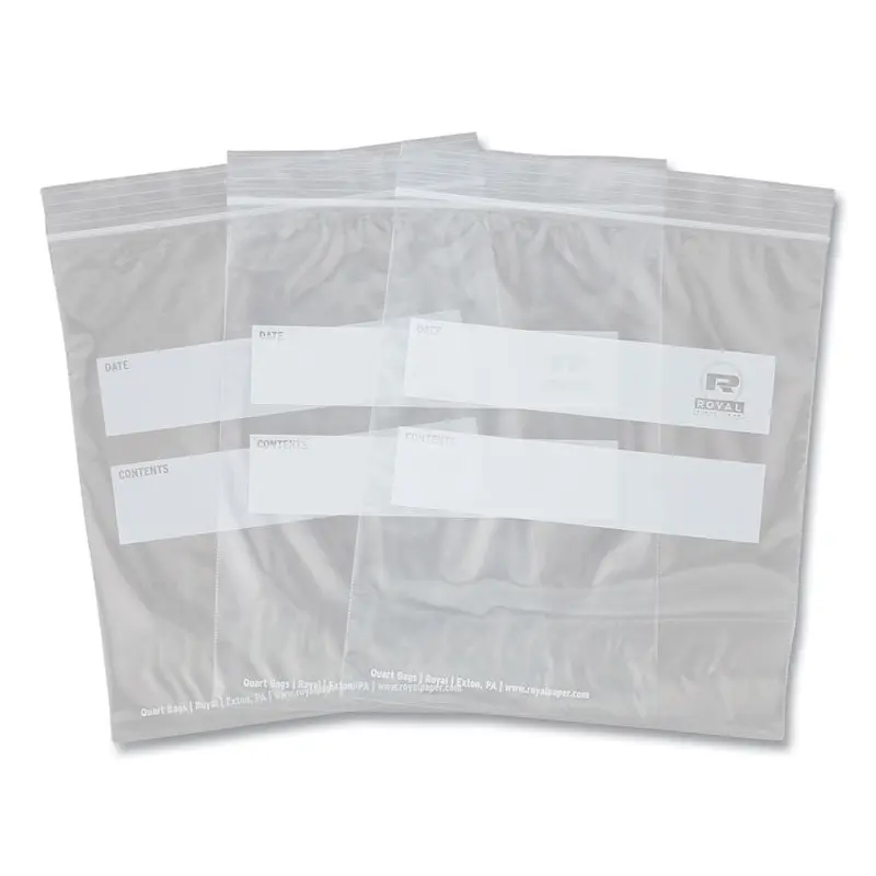 Zipper Bags, Quart, 7  x 7.99 , Clear, 500/Carton
