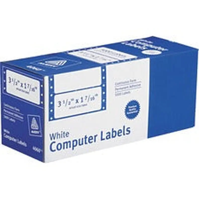 Avery® Continuous Form Computer Labels, Permanent Adhesive, 3-1/2" x 1-7/16" , 5,000 Labels (4060)