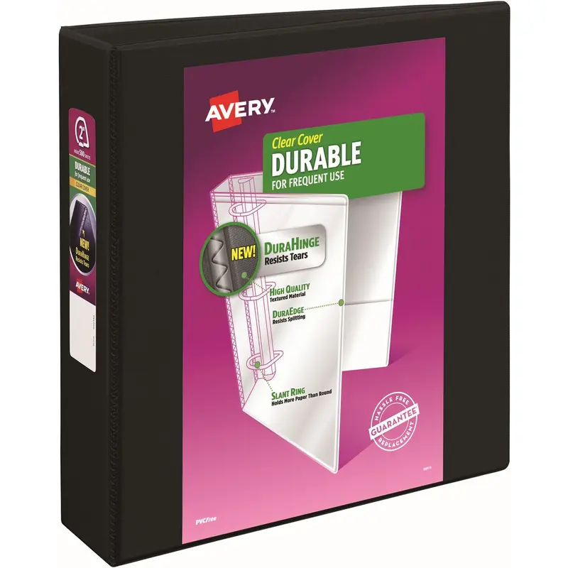 Avery® Durable View 3 Ring Binder, 2" Slant Rings, 1 Black Binder