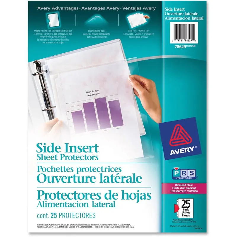 Avery Side Insert Sheet Protectors, 25/pk