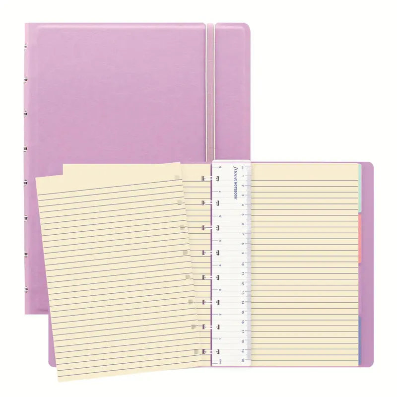 Filofax Ruled Refillable Notebook - 8-1/4" x 5-3/4" - Orchid - 112 pages