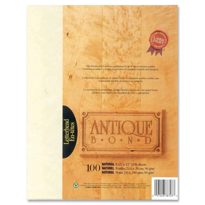 First Base Antique Bond 78723 Laser Bond Paper