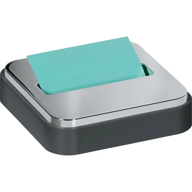 Post-it® Pop-up Notes Dispenser for 3 in x 3 in Notes, Black Base with Steel Top