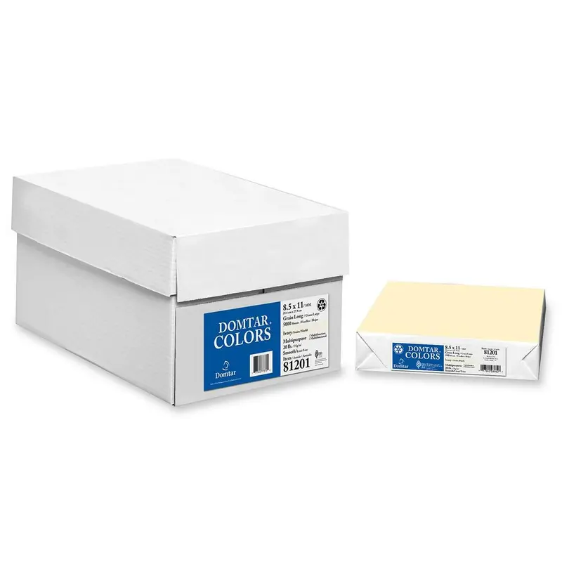 [8 1/2" x 11", Letter] Domtar Coloured Multipurpose Paper - Letter - 8 1/2" x 11" - 20 lb Basis Weight - Smooth - 500 / Ream - Ivory