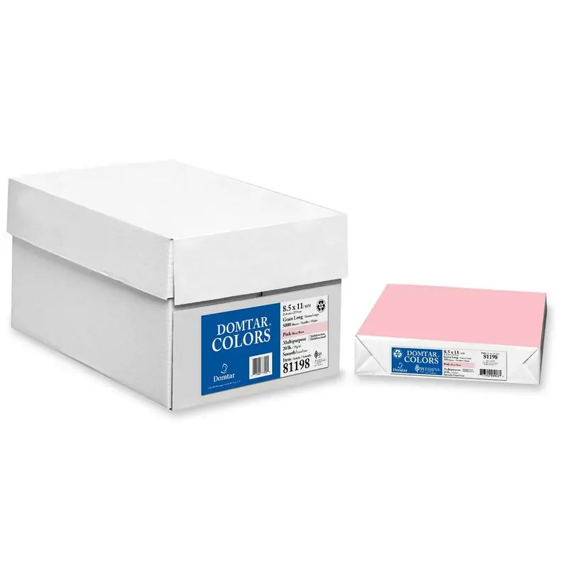 [8 1/2" x 11", Letter] Domtar Coloured Multipurpose Paper - Letter - 8 1/2" x 11" - 20 lb Basis Weight - Smooth - 500 / Ream - Pink