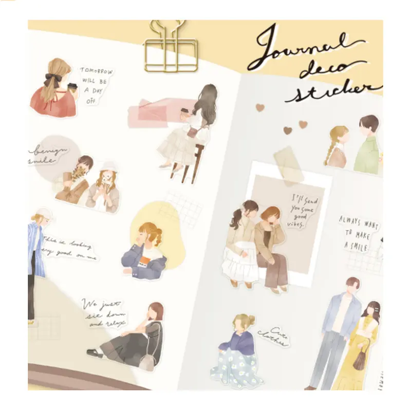 Daiso Journal Deco Sticker Girls DesignGirls A