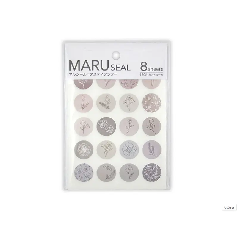 Maru Seal Round Sticker Smoky Flower