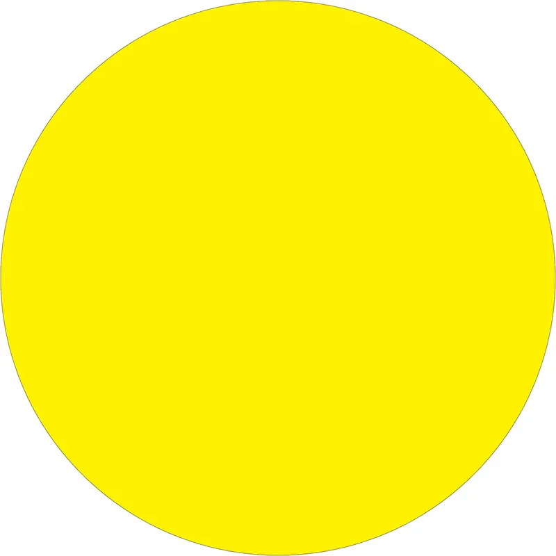 1/2" Fluorescent Yellow Inventory Circle Labels 500/Roll