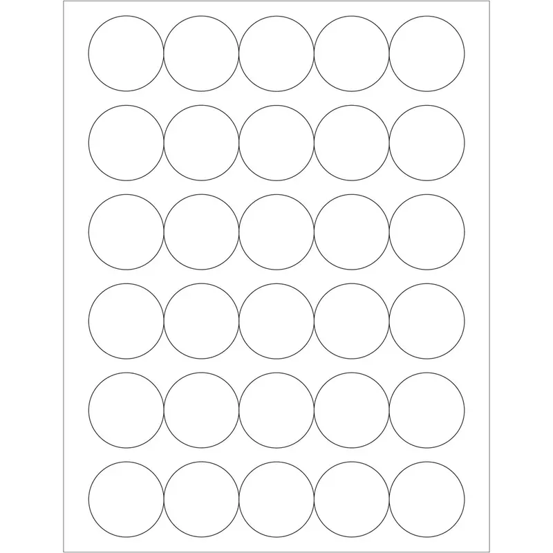 1 1/2" White Circle Laser Labels 3000/Case