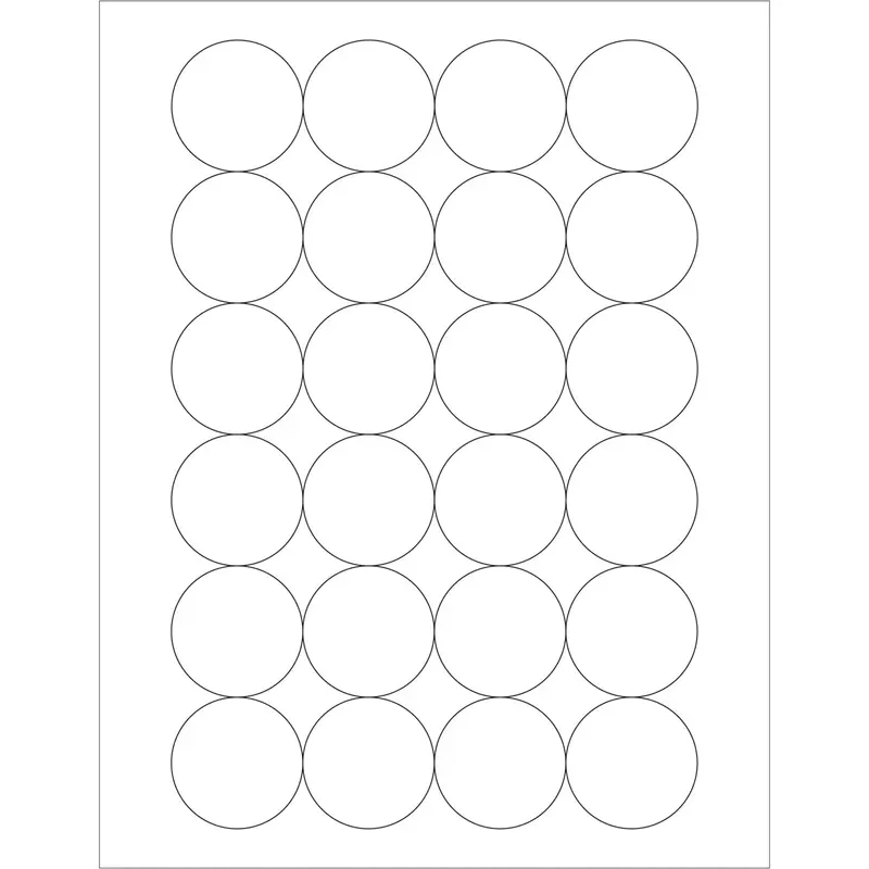 1 2/3" White Circle Laser Labels 2400/Case