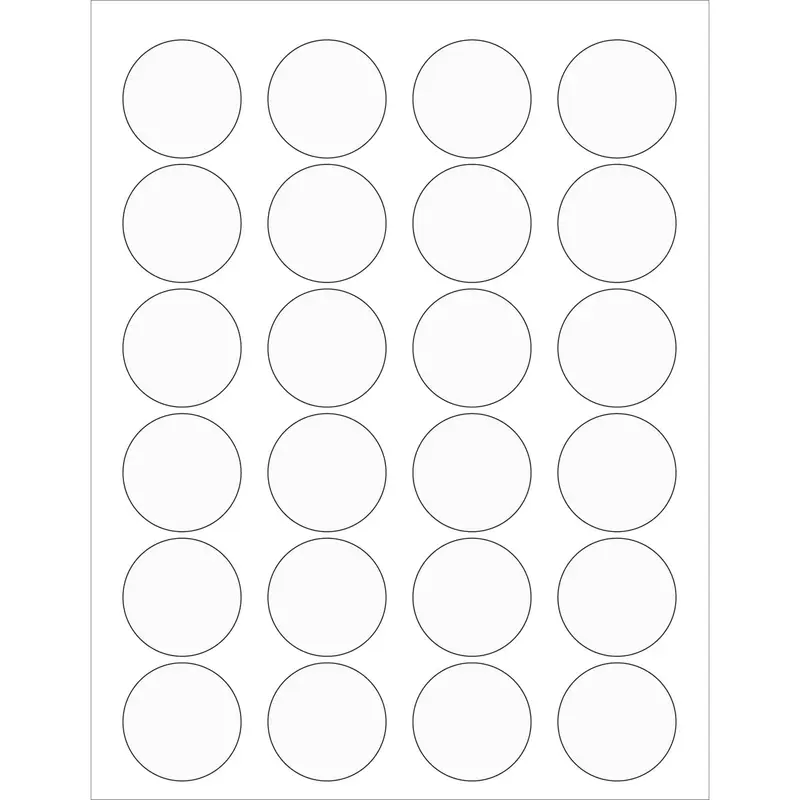 1 5/8" Glossy White Circle Laser Labels 3000/Case
