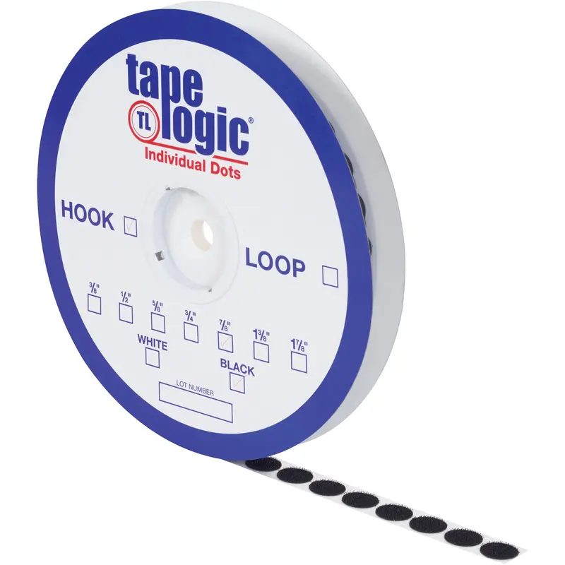 1 7/8" Black Loop Individual Tape Dots 450/Case