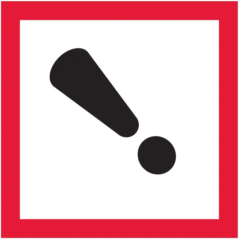 1 x 1" Pictogram - Exclamation Mark Labels 500/Roll
