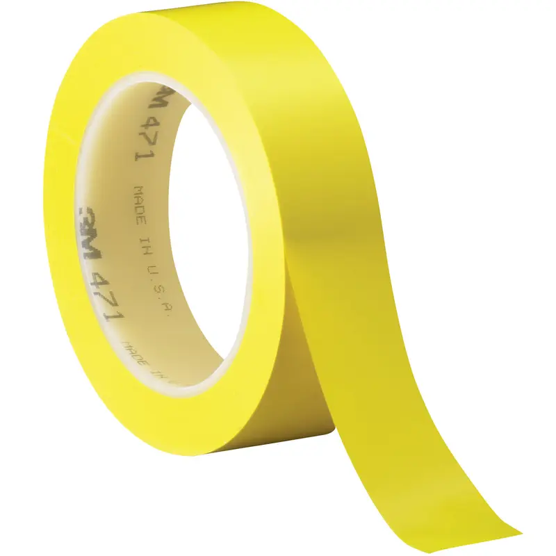 1" x 36 yds. Yellow 3M 471 Vinyl Tape 3/Case