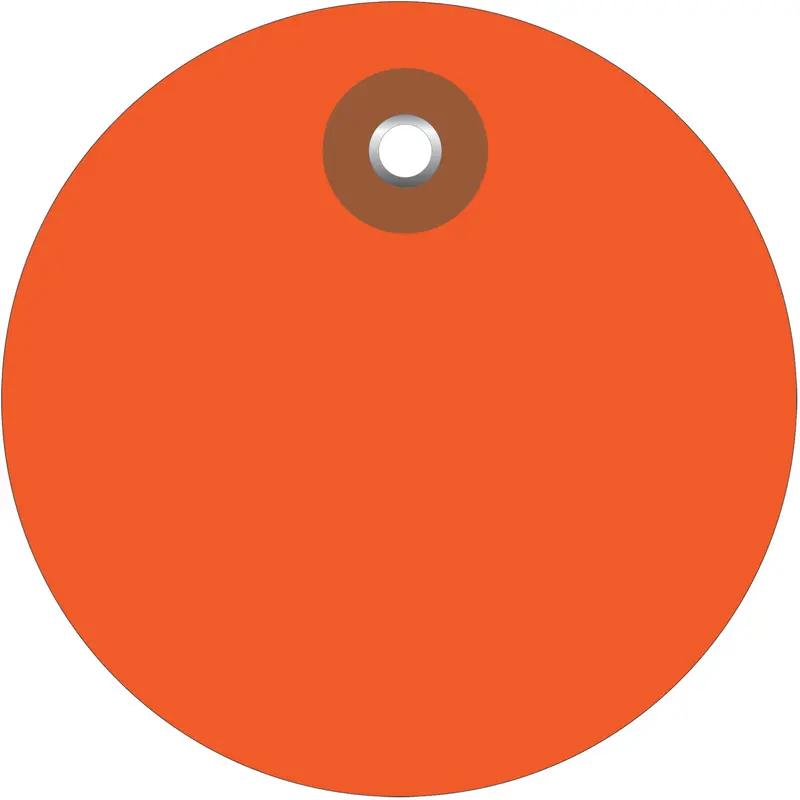 3" Orange Plastic Circle Tags 100/Case
