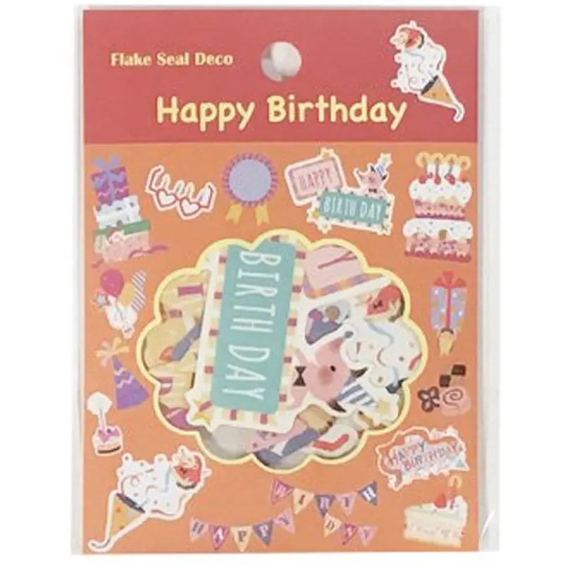 Z & K Flake Seal Deco Sticker Happy Birthday