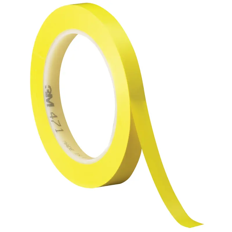1/4" x 36 yds. Yellow 3M 471 Vinyl Tape 3/Case