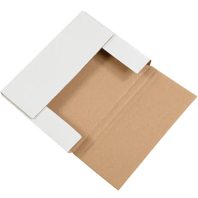 11 1/8 x 8 5/8 x 2 White Easy-Fold Mailers  50/Bundle