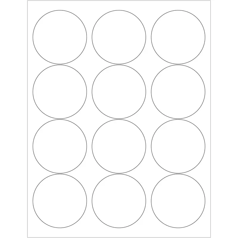 2 1/2" Clear Circle Laser Labels 1200/Case