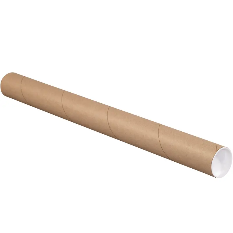 2 1/2 x 48 Brown Mailing Tubes With End Caps .070 Gauge 34/Case