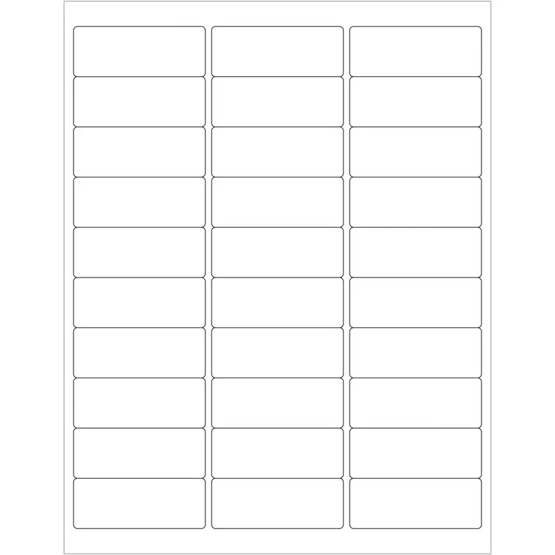 2 5/8 x 1" Glossy White Rectangle Laser Labels 3000/Case