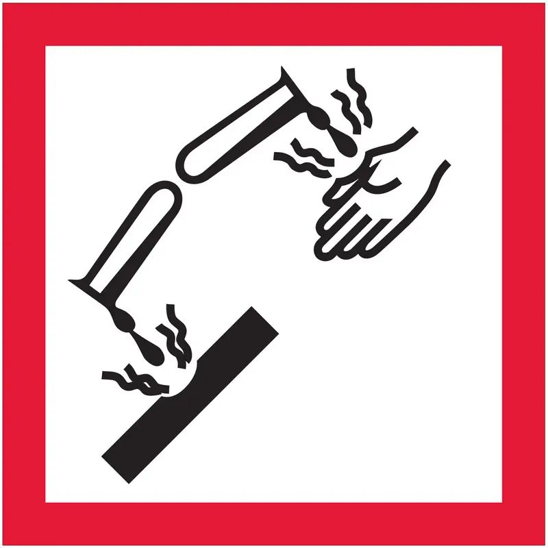 2 x 2" Pictogram - Corrosion Labels 500/Roll