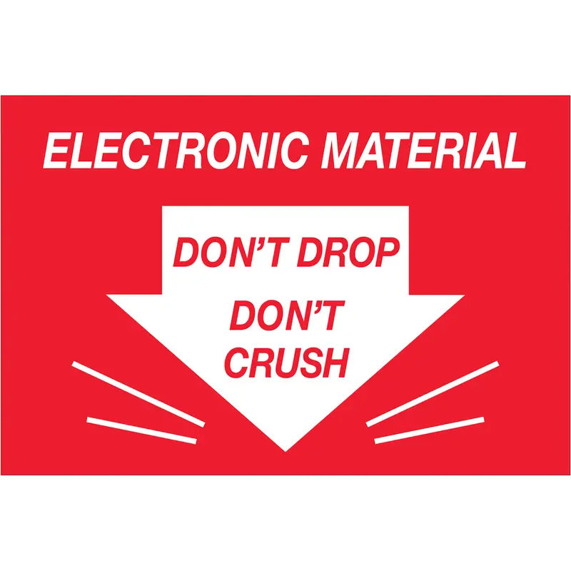2 x 3" - "Don't Drop Don't Crush - Electronic Material" Labels 500/Roll