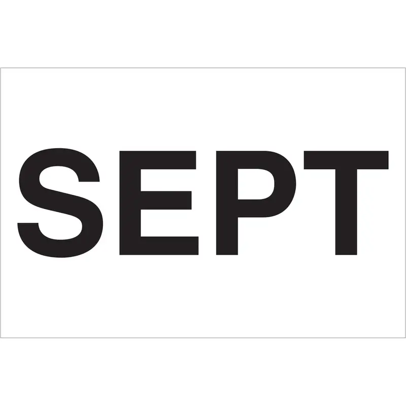 2 x 3" - "SEPT" (White) Months of the Year Labels 500/Roll