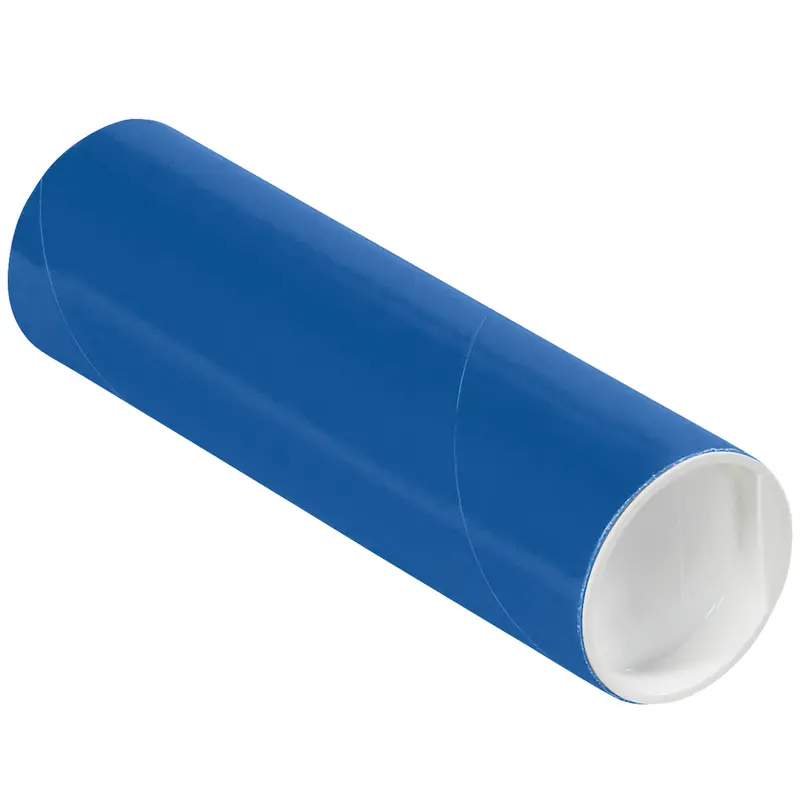 2 x 6 Blue Mailing Tubes With End Caps .060 Gauge 50/Case