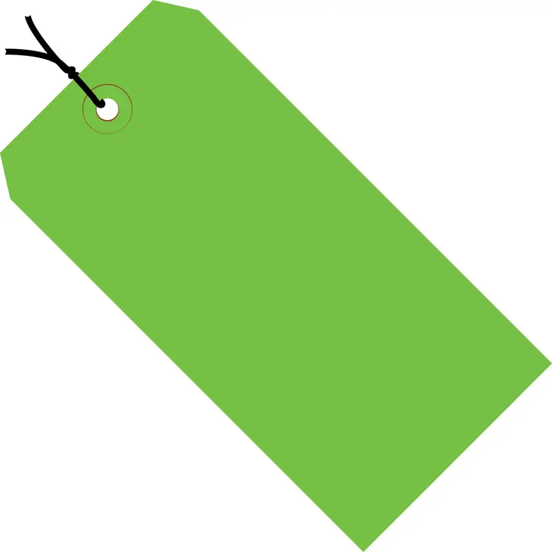 2-3/4 x 1-3/8 Pre-Strung Green Tags (THICK BOARD - 13 POINT) 1000/Case