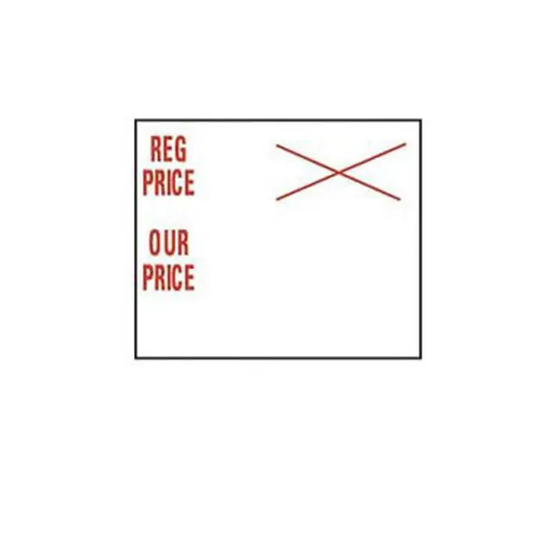 2-Line (3/4 x 5/8) White Reg Price / Our Price Label 1000/Roll