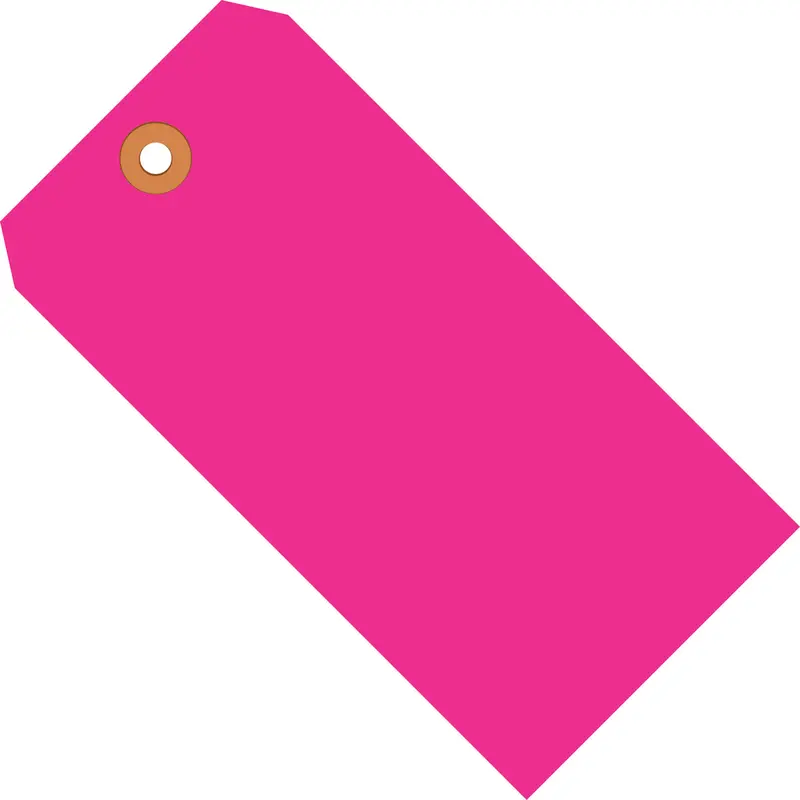 3 1/4 x 1 5/8 Fluorescent Pink 13 Pt. Shipping Tags 1000/Case
