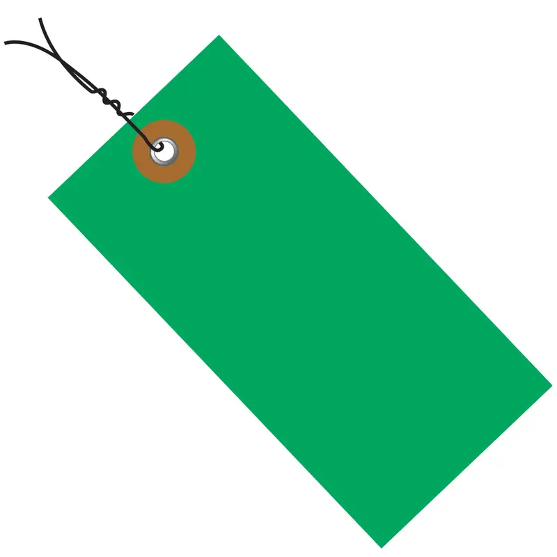 3 3/4 x 1 7/8 Green Tyvek Pre-Wired Shipping Tag 100/Case