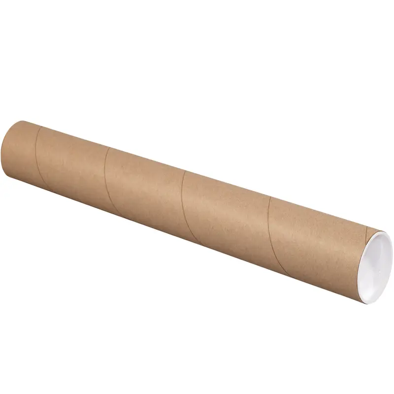 3 x 15 Brown Mailing Tubes With End Caps .060 Gauge 24/Case