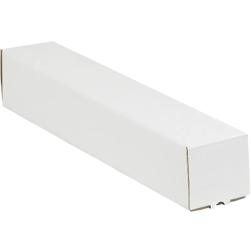 3 x 3 x 43 Square White Corrugated Mailing Tube 25/Bundle