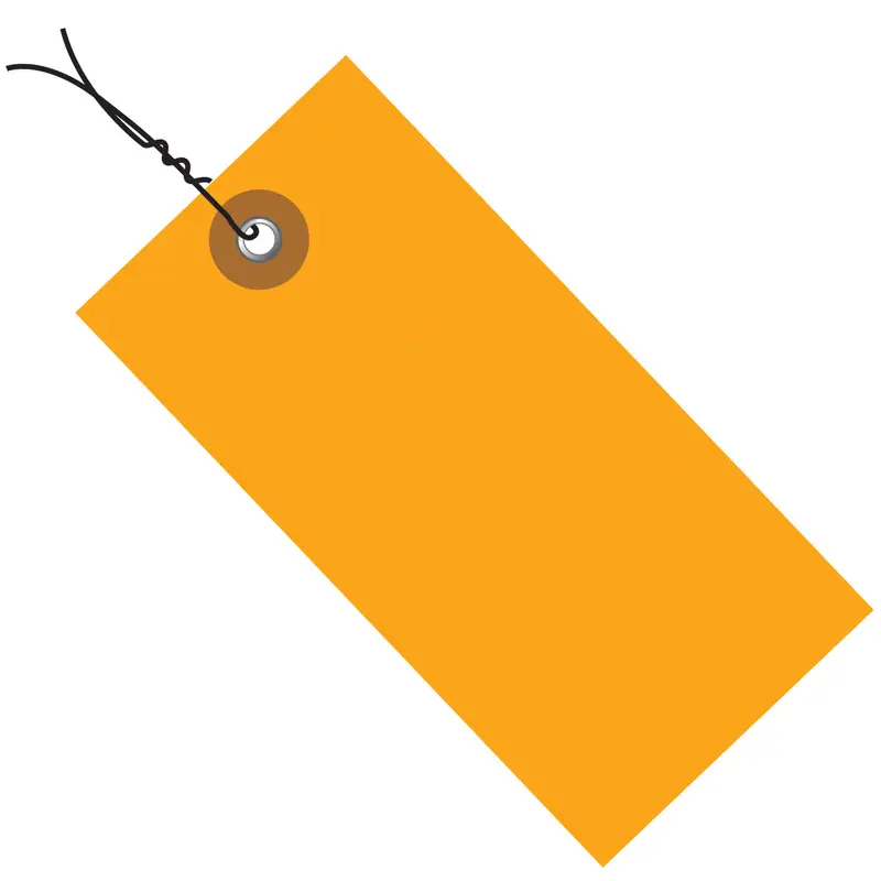 3 1/4 x 1 5/8 Orange Tyvek Pre-Wired Shipping Tag 100/Case